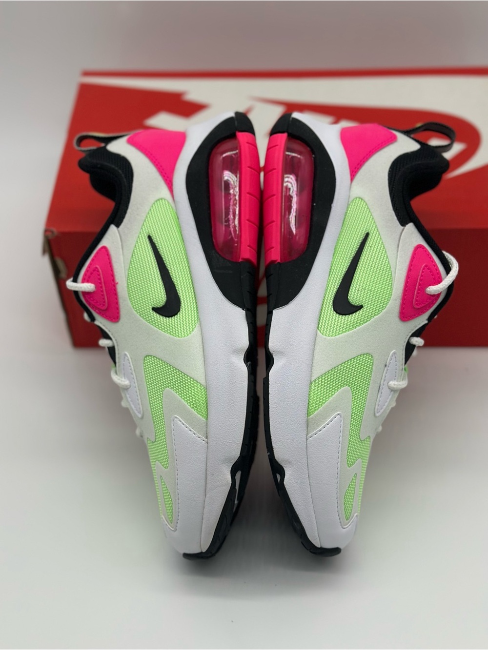 Nike Women’s Sneakers White Lime Green Hot Pink Black - Picture 8 of 10